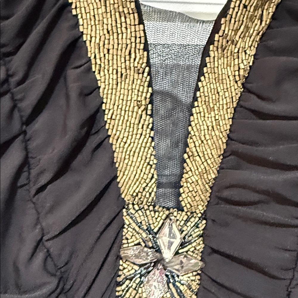 Caribbean Queen Black Dress with Gold Accents - Picture 6 of 9